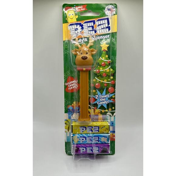 ~*NEW On Card*~ Reindeer PEZ Dispenser & 6 Candies with Sugar Cookie Flavor - Picture 1 of 4